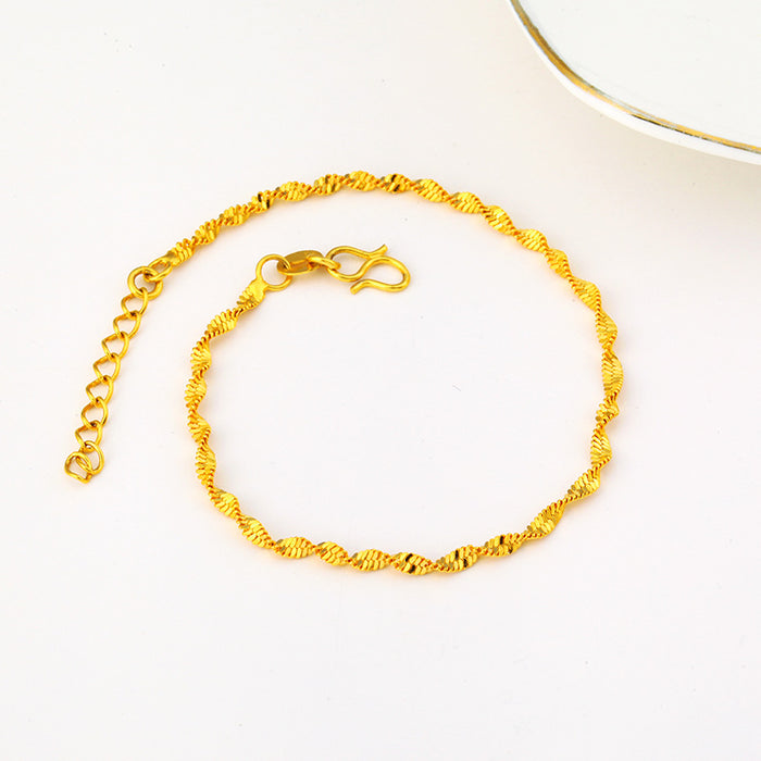 Jewelry WholesaleWholesale four leaf clover gold bell blessing Bag Gold Plated Anklet JDC-AS-Xsj002 Anklet 鑫饰界 %variant_option1% %variant_option2% %variant_option3%  Factory Price JoyasDeChina Joyas De China