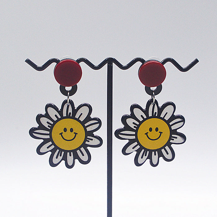 Jewelry WholesaleWholesale Acrylic Smiley Sun Flower Petal Earrings JDC-ES-XNuo016 Earrings 协诺 %variant_option1% %variant_option2% %variant_option3%  Factory Price JoyasDeChina Joyas De China