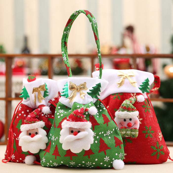 Wholesale Jewelry Wrapping Cloth Christmas Sack Cartoon Gift Bag JDC-JP-HB005