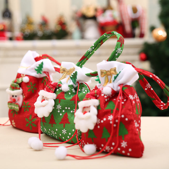 Wholesale Jewelry Wrapping Cloth Christmas Sack Cartoon Gift Bag JDC-JP-HB005