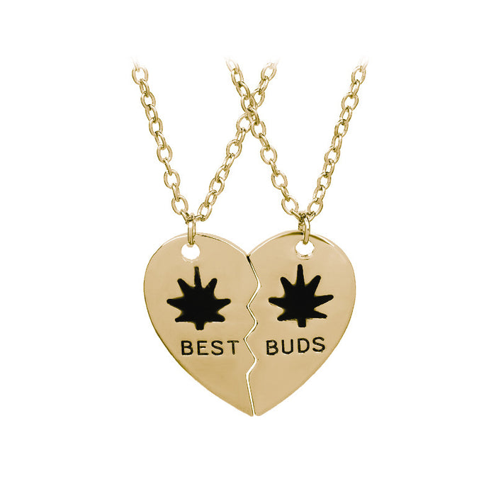 Jewelry WholesaleWholesale good friends leaf two petal splicing love alloy necklace JDC-NE-LangT018 Necklaces 阆天 %variant_option1% %variant_option2% %variant_option3%  Factory Price JoyasDeChina Joyas De China