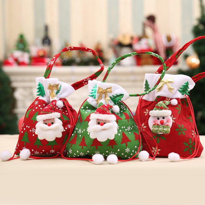 Wholesale Jewelry Wrapping Cloth Christmas Sack Cartoon Gift Bag JDC-JP-HB005