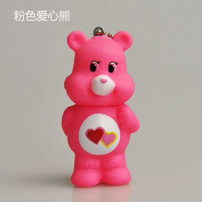 Wholesale Keychains For Backpacks Cute bears love bear doll rainbow bear lucky bear bag pendant MOQ≥3 JDC-KC-JYF001