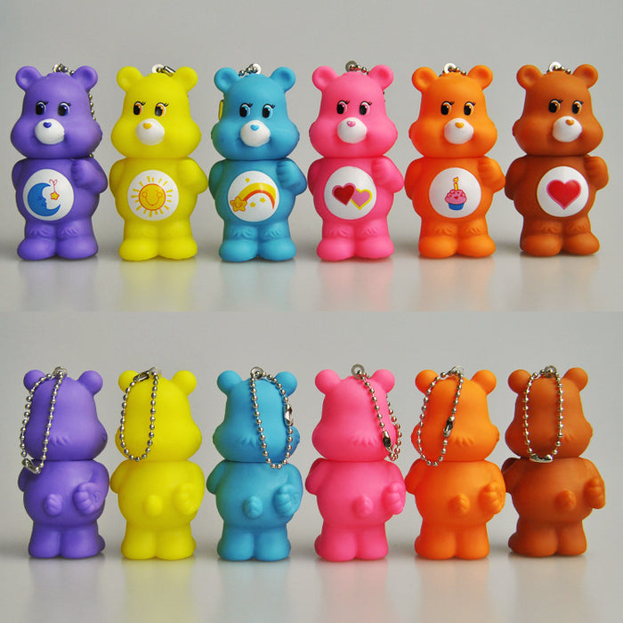 Wholesale Keychains For Backpacks Cute bears love bear doll rainbow bear lucky bear bag pendant MOQ≥3 JDC-KC-JYF001