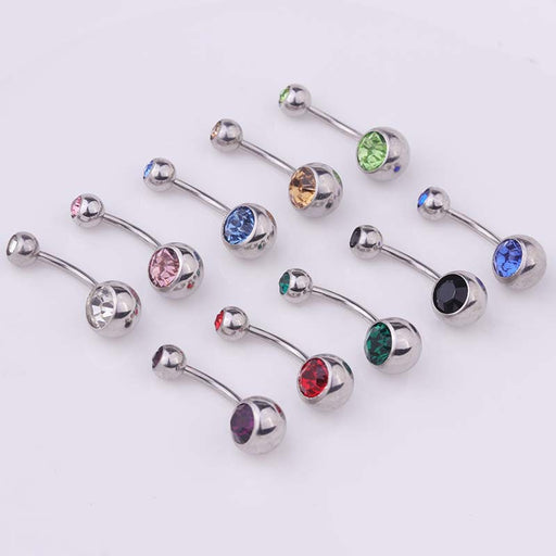 Jewelry WholesaleWholesale Stainless Steel Colored Zircon Umbilical Nails MOQ≥2 JDC-UN-Henst006 Piercings 亨森 %variant_option1% %variant_option2% %variant_option3%  Factory Price JoyasDeChina Joyas De China