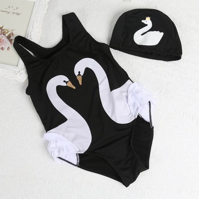 Wholesale swimsuit girls one piece sunscreen middle and small children JDC-SW- baiy001