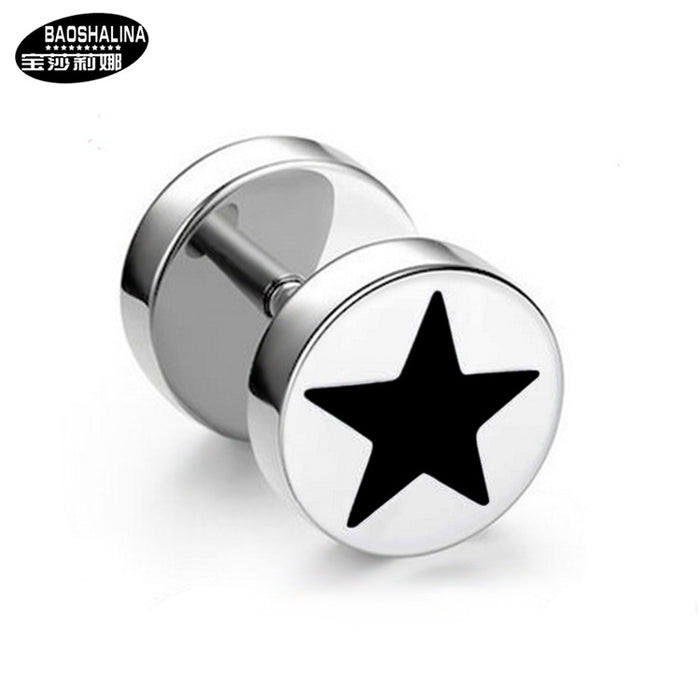 Jewelry WholesaleWholesale Titanium Steel Barbell Single Men's Stud Earrings JDC-ES-GSBSL022 Earrings 宝莎莉娜 %variant_option1% %variant_option2% %variant_option3%  Factory Price JoyasDeChina Joyas De China