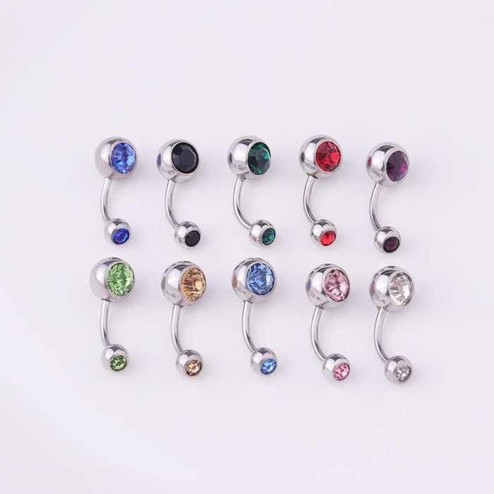 Jewelry WholesaleWholesale Stainless Steel Colored Zircon Umbilical Nails MOQ≥2 JDC-UN-Henst006 Piercings 亨森 %variant_option1% %variant_option2% %variant_option3%  Factory Price JoyasDeChina Joyas De China