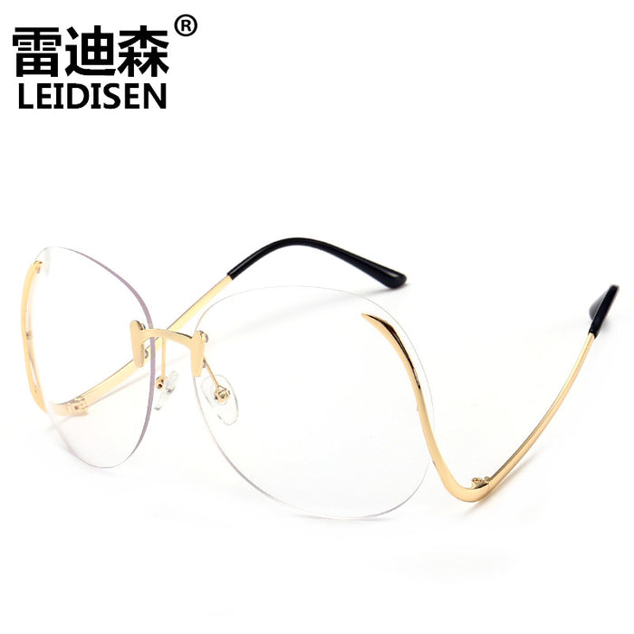 Wholesale Color Ocean Sheet Rimless Curved Leg Sunglasses JDC-SG-GaoD009