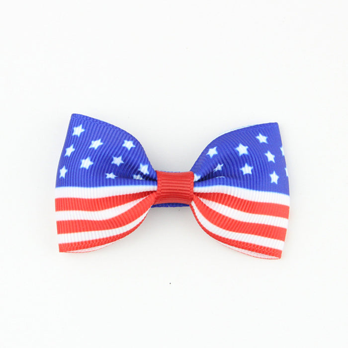 Wholesale 4th of July Independence Day Bows Hair Clips Baby Hairpins MOQ≥2  JDC-HC-HaoC004