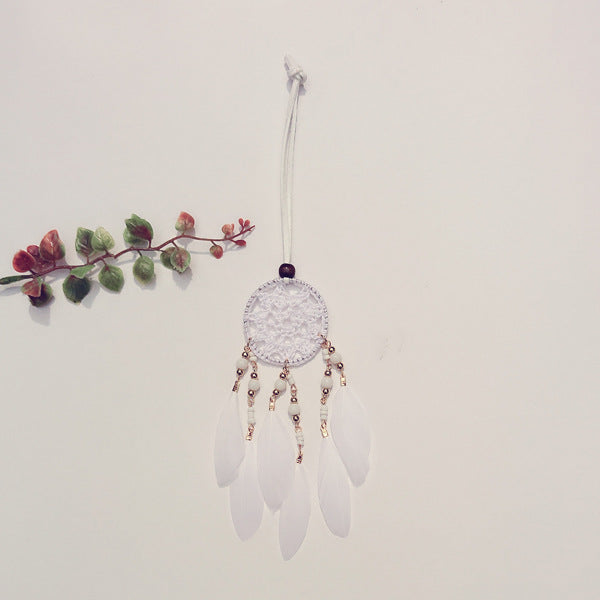 Wholesale Handbag Car Pendant Feather Indian Dream Catcher Pendant JDC-DC-wanwei002