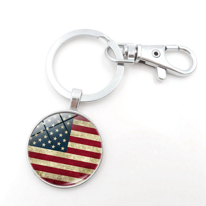 Wholesale 4th of July American Flag Metal Independence Day Keychain JDC-KC-XuS018