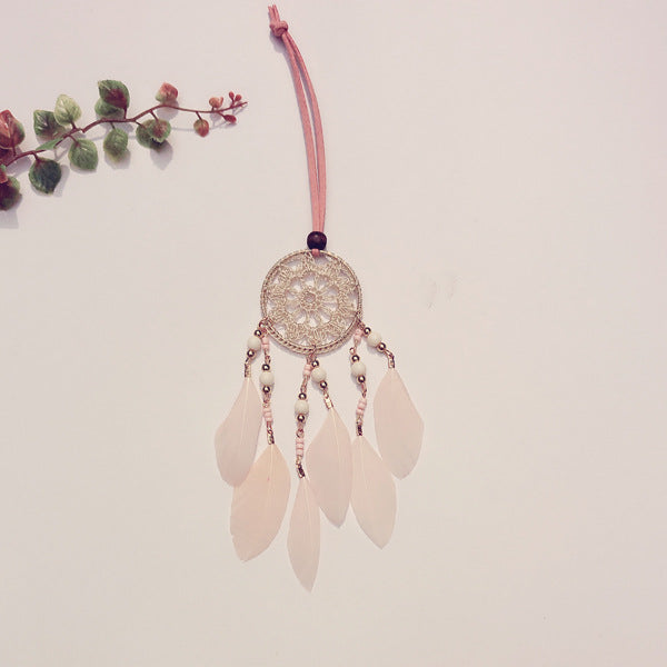 Wholesale Handbag Car Pendant Feather Indian Dream Catcher Pendant JDC-DC-wanwei002