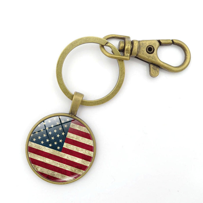 Wholesale 4th of July American Flag Metal Independence Day Keychain JDC-KC-XuS018