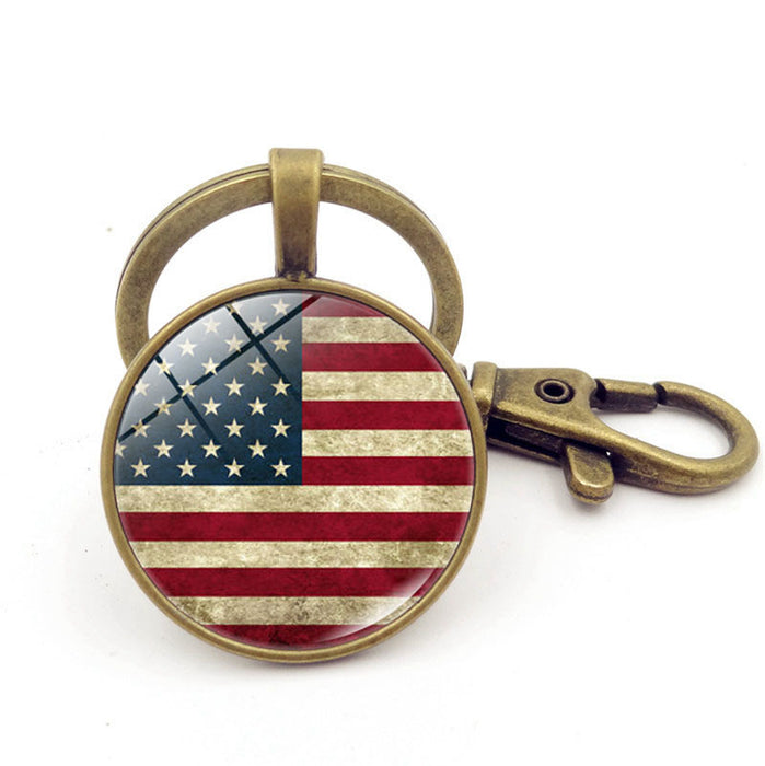 Wholesale 4th of July American Flag Metal Independence Day Keychain JDC-KC-XuS018