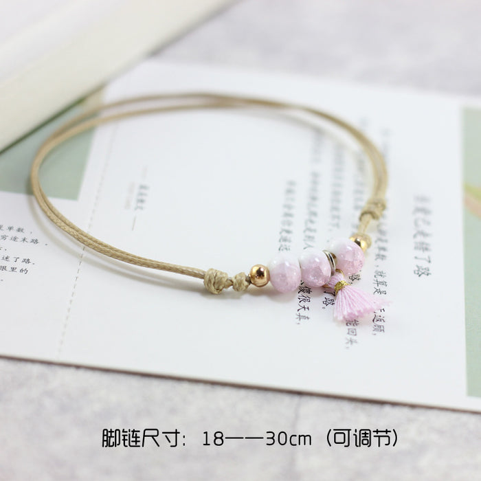 Jewelry WholesaleWholesale tassel foot rope JDC-AS-Yt003 Anklet 广添源 %variant_option1% %variant_option2% %variant_option3%  Factory Price JoyasDeChina Joyas De China