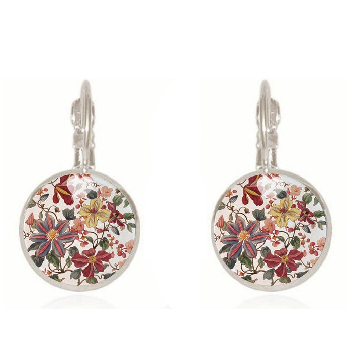 Wholesale chrysanthemum earrings time gem earrings diy MOQ≥2 JDC-ES-Fangt006