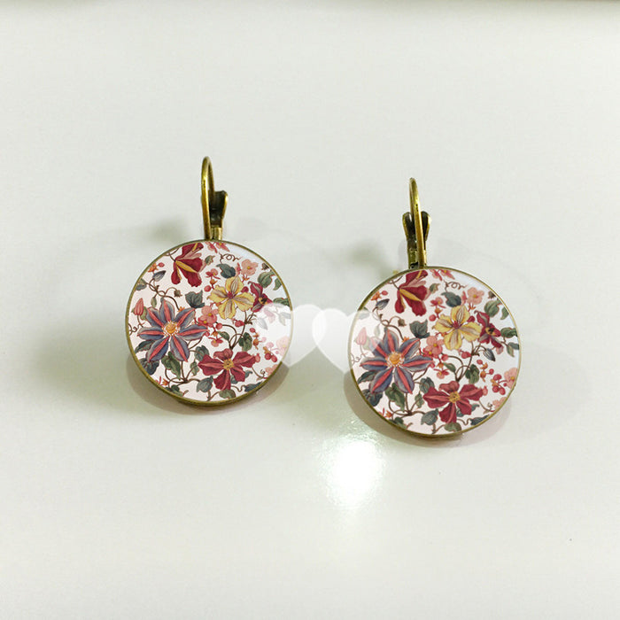 Wholesale chrysanthemum earrings time gem earrings diy MOQ≥2 JDC-ES-Fangt006