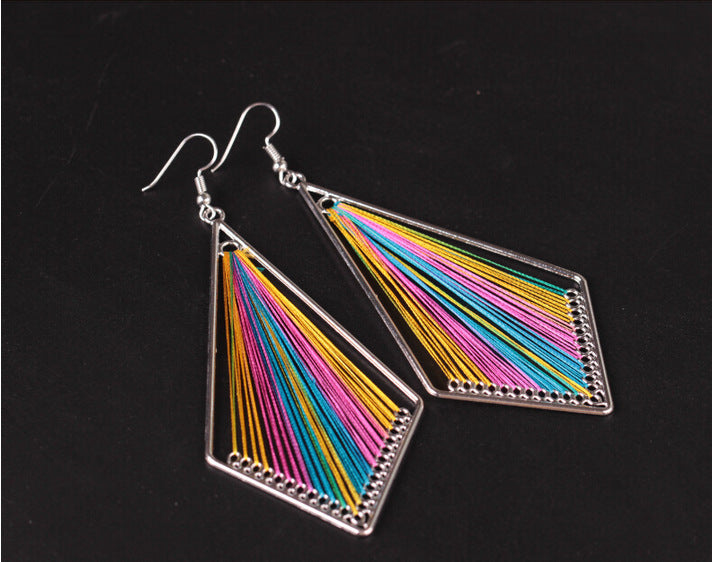 Wholesale Cyan Handmade Ethnic Style Earrings JDC-ES-dir002