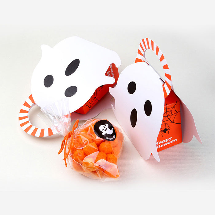 Wholesale Jewelry Packaging Paper Halloween Pumpkin Ghost Gift Bag JDC-JP-HuaiB006