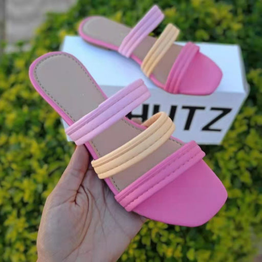 Jewelry WholesaleWholesale Square Toe PU Flat Bottom PVC Beach Slippers JDC-SP-Hongw004 Slippers 鸿玮 %variant_option1% %variant_option2% %variant_option3%  Factory Price JoyasDeChina Joyas De China