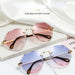 Jewelry WholesaleWholesale Frameless Cut Edge Ladies Sunglasses Show Face Small Polygon MOQ≥2 JDC-SG-BoL001 Sunglasses 博靓 %variant_option1% %variant_option2% %variant_option3%  Factory Price JoyasDeChina Joyas De China