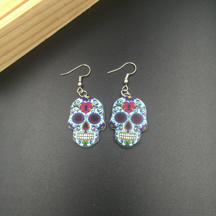 Wholesale Skull Earrings Acrylic Skull Pendant JDC-ES-Xieq001