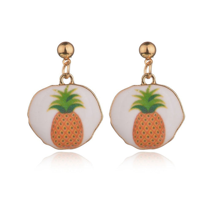 Jewelry WholesaleWholesale small fresh Mini Fruit small pineapple metal spray painted Earrings JDC-ES-bq228 Earrings 倍强 %variant_option1% %variant_option2% %variant_option3%  Factory Price JoyasDeChina Joyas De China