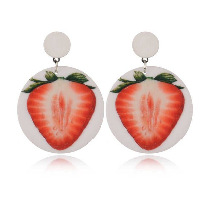 Jewelry WholesaleWholesale temperament sweet strawberry acrylic Earrings JDC-ES-bq230 Earrings 倍强 %variant_option1% %variant_option2% %variant_option3%  Factory Price JoyasDeChina Joyas De China