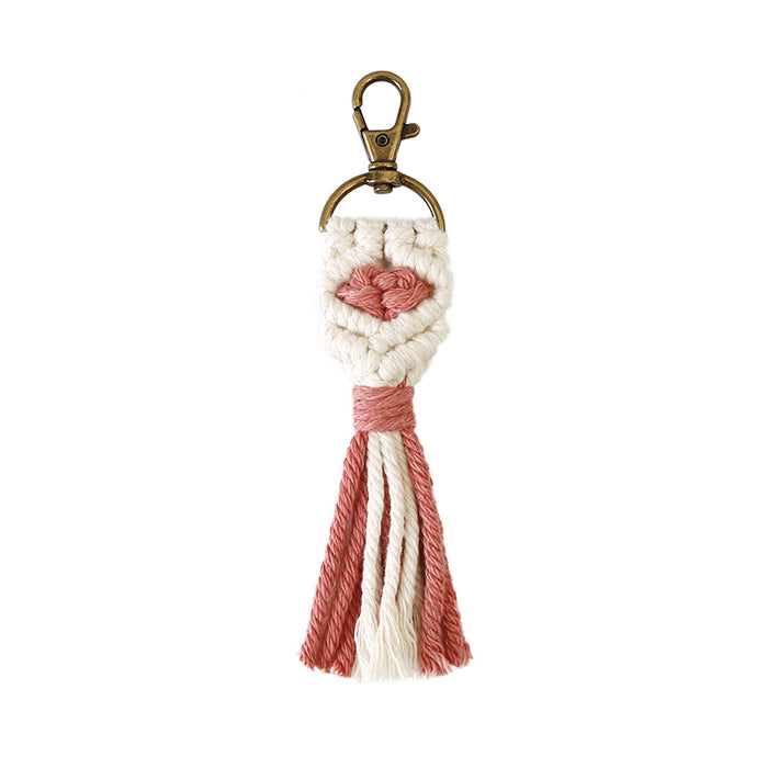 Wholesale Rope Boho Vintage Flow Hand Woven Sue Keychain MOQ≥2 JDC-KC-JM041