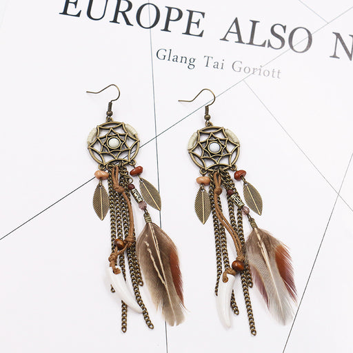 Jewelry WholesaleWholesale Boho Fashion Dream Catcher Earrings JDC-ES-HH017 Earrings 汉虹 %variant_option1% %variant_option2% %variant_option3%  Factory Price JoyasDeChina Joyas De China