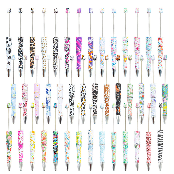 Wholesale DIY Beadable Pens Cow Print Leopard Print Christmas Plastic Pen DIY for Beaded JDC-PN-HuaH006