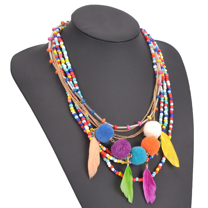 Jewelry WholesaleWholesale boho handmade rice bead multilayer necklace JDC-NE-CD004 Necklaces 聪多 %variant_option1% %variant_option2% %variant_option3%  Factory Price JoyasDeChina Joyas De China