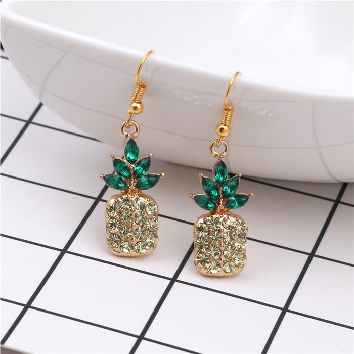 Wholesale Pineapple Alloy Rhinestone Earrings JDC-ES-ML068