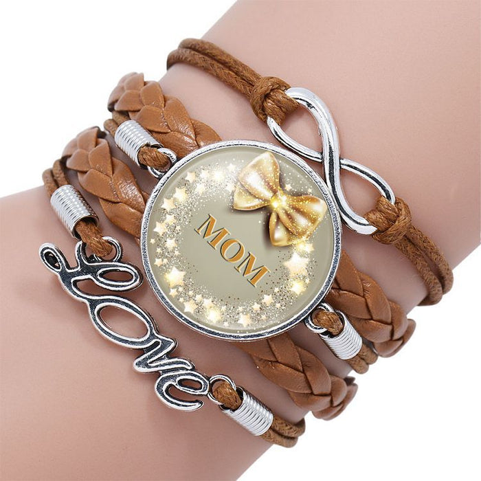 Jewelry WholesaleWholesale letter time gem multi-layer woven leather bracelet JDC-BT-NingX002 Bracelets 柠祥 %variant_option1% %variant_option2% %variant_option3%  Factory Price JoyasDeChina Joyas De China