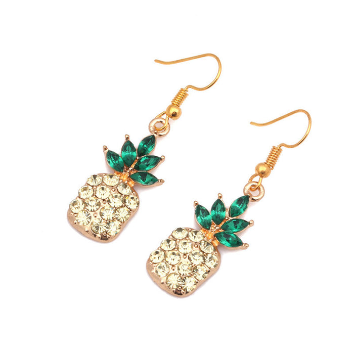 Wholesale Pineapple Alloy Rhinestone Earrings JDC-ES-ML068