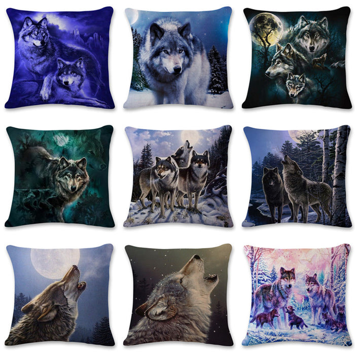 Wholesale 3D Animal Wolf Series Car Pillowcase JDC-PW-Huashui004