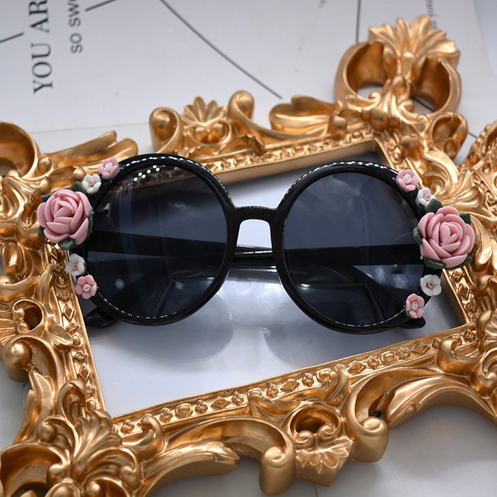 Jewelry WholesaleWholesale Elegant Bow Flower Round Sunglasses JDC-SG-NT007 Sunglasses 妮头 %variant_option1% %variant_option2% %variant_option3%  Factory Price JoyasDeChina Joyas De China