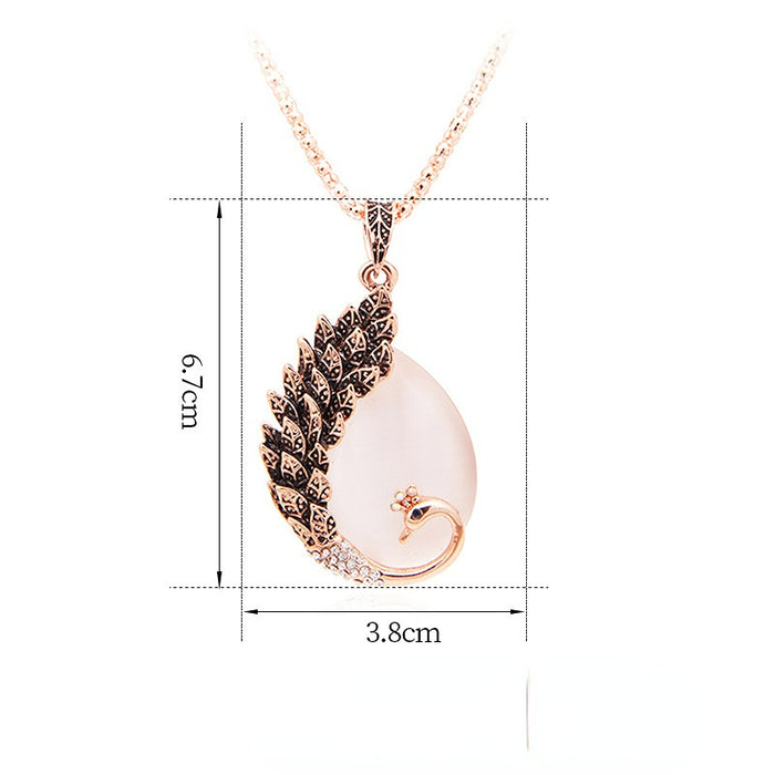 Wholesale Opal Zinc Alloy Sweater Chain Necklace JDC-NE-YouH012