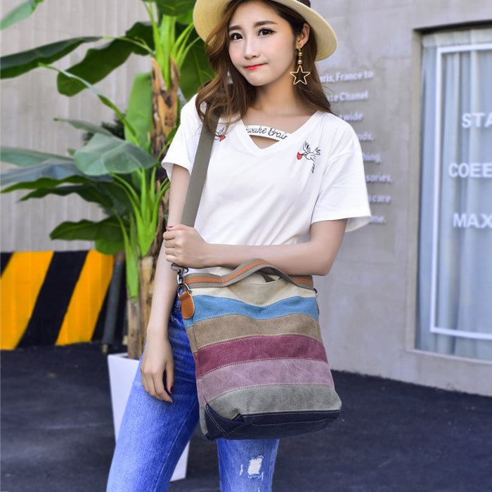 Wholesale Canvas Tote Shoulder Bag Large Capacity Multi Compartment JDC-SD-Mengsiw002