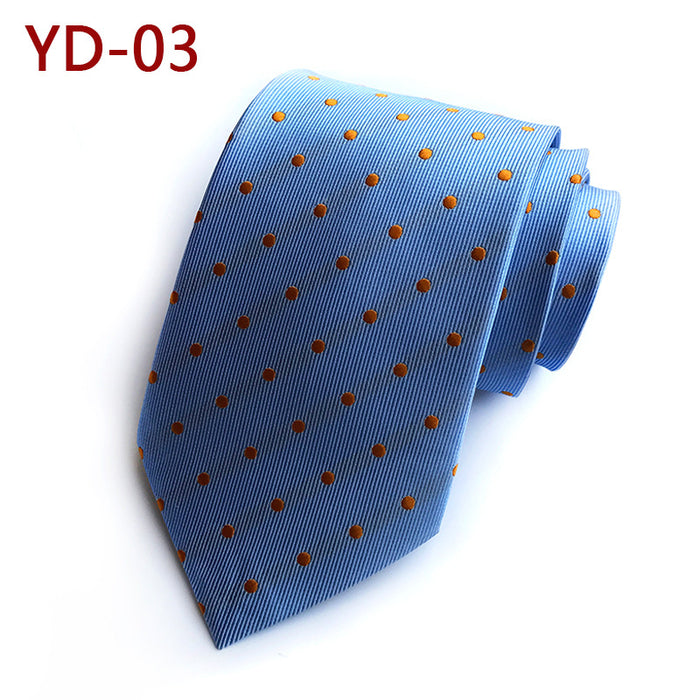 Wholesale polyester silk assorted polka dot tie polka dot men's tie JDC-TIE-YonF003