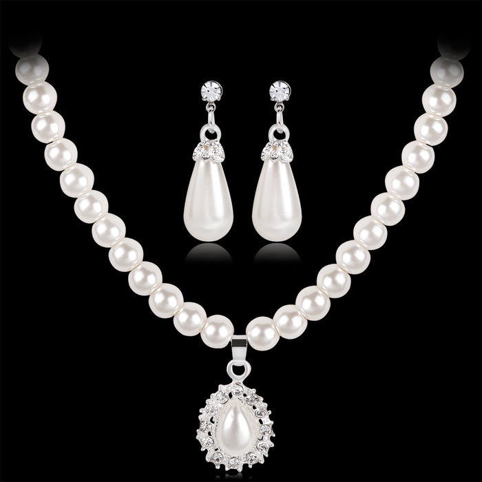 Jewelry WholesaleWholesale Shambhala Pearl Two Piece Bridal Wedding Dress Pearl Necklace JDC-NE-GSDB013 necklaces 丹比华比 %variant_option1% %variant_option2% %variant_option3%  Factory Price JoyasDeChina Joyas De China