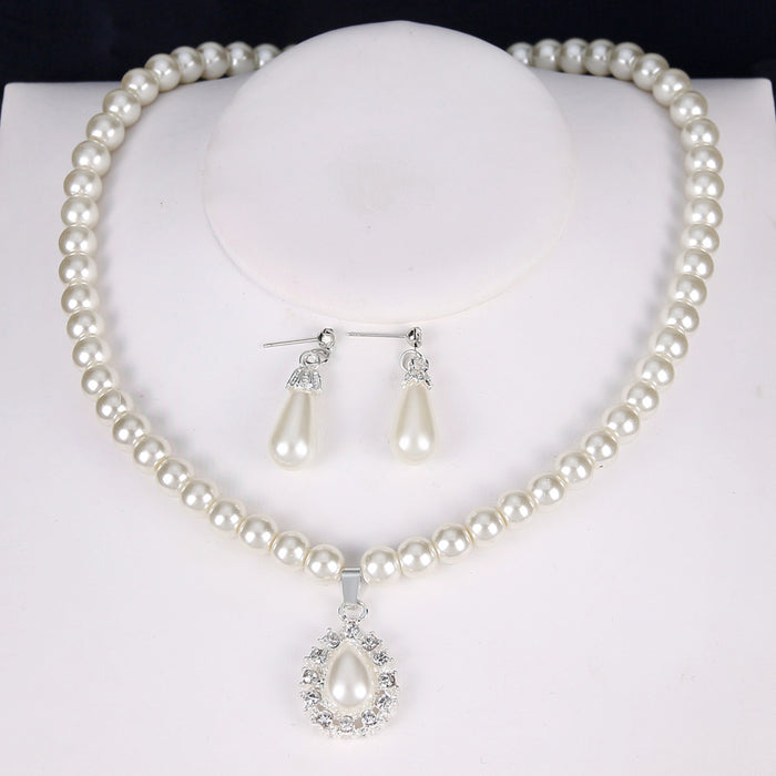 Jewelry WholesaleWholesale Shambhala Pearl Two Piece Bridal Wedding Dress Pearl Necklace JDC-NE-GSDB013 necklaces 丹比华比 %variant_option1% %variant_option2% %variant_option3%  Factory Price JoyasDeChina Joyas De China