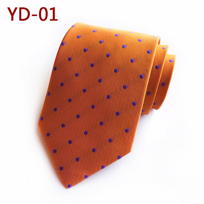 Wholesale polyester silk assorted polka dot tie polka dot men's tie JDC-TIE-YonF003