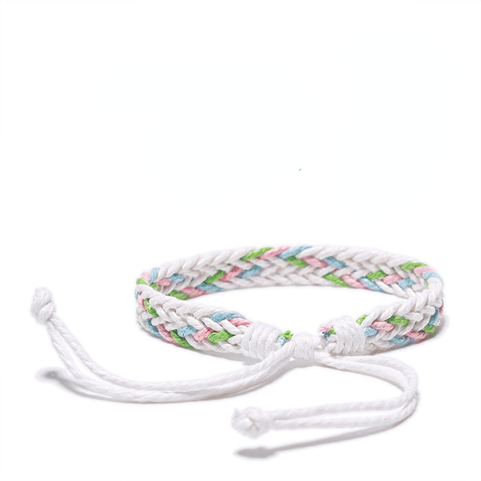 Wholesale Hand Woven Cotton Linen Chevron Bracelet MOQ≥2 JDC-BT-QianY004