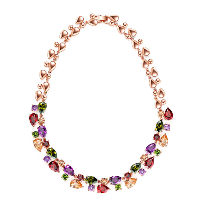 Jewelry WholesaleWholesale Colored Zircon Artificial Gemstone Copper Necklace MOQ≥2 JDC-NE-Kas004 Necklaces 卡诗 %variant_option1% %variant_option2% %variant_option3%  Factory Price JoyasDeChina Joyas De China