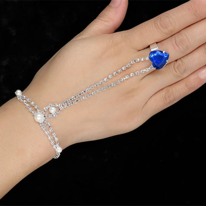 Wholesale Jewelry High Quality Rhinestone Bow Finger Bracelet JDC-BT-XuanP001