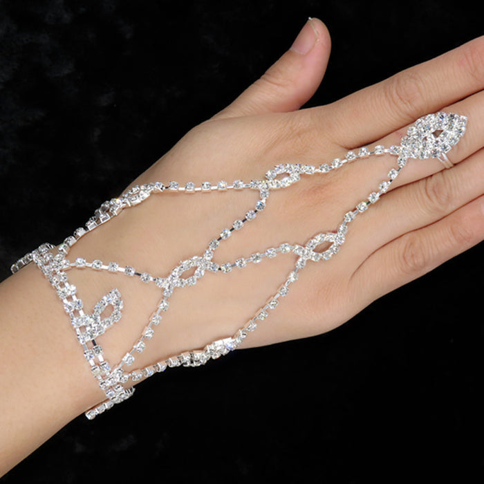 Wholesale Jewelry High Quality Rhinestone Bow Finger Bracelet JDC-BT-XuanP001