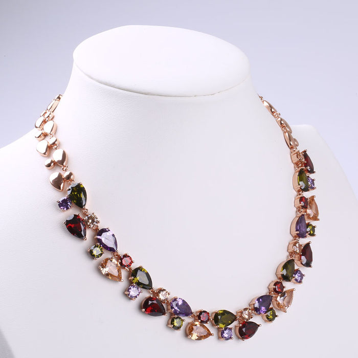 Jewelry WholesaleWholesale Colored Zircon Artificial Gemstone Copper Necklace MOQ≥2 JDC-NE-Kas004 Necklaces 卡诗 %variant_option1% %variant_option2% %variant_option3%  Factory Price JoyasDeChina Joyas De China