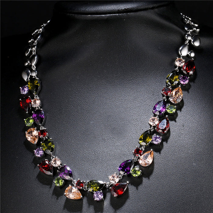 Jewelry WholesaleWholesale Colored Zircon Artificial Gemstone Copper Necklace MOQ≥2 JDC-NE-Kas004 Necklaces 卡诗 %variant_option1% %variant_option2% %variant_option3%  Factory Price JoyasDeChina Joyas De China